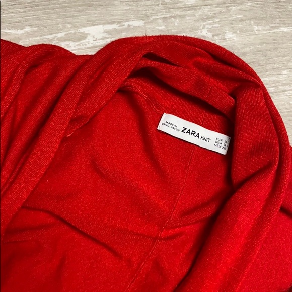 Zara Red Waterfall Cardigan in Size S - Picture 4 of 4